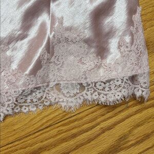 Light pink silk and lace skirt love shack vibes, SHINY Lace Skirt XL